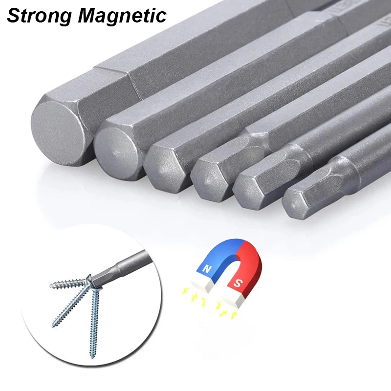 Color: GRAY - Hex Allen Wrench Bit Set Metric Imperial SAE Screwdriver Electric Power Drill Adapter Driver Key Socket Security Magnetic Tip