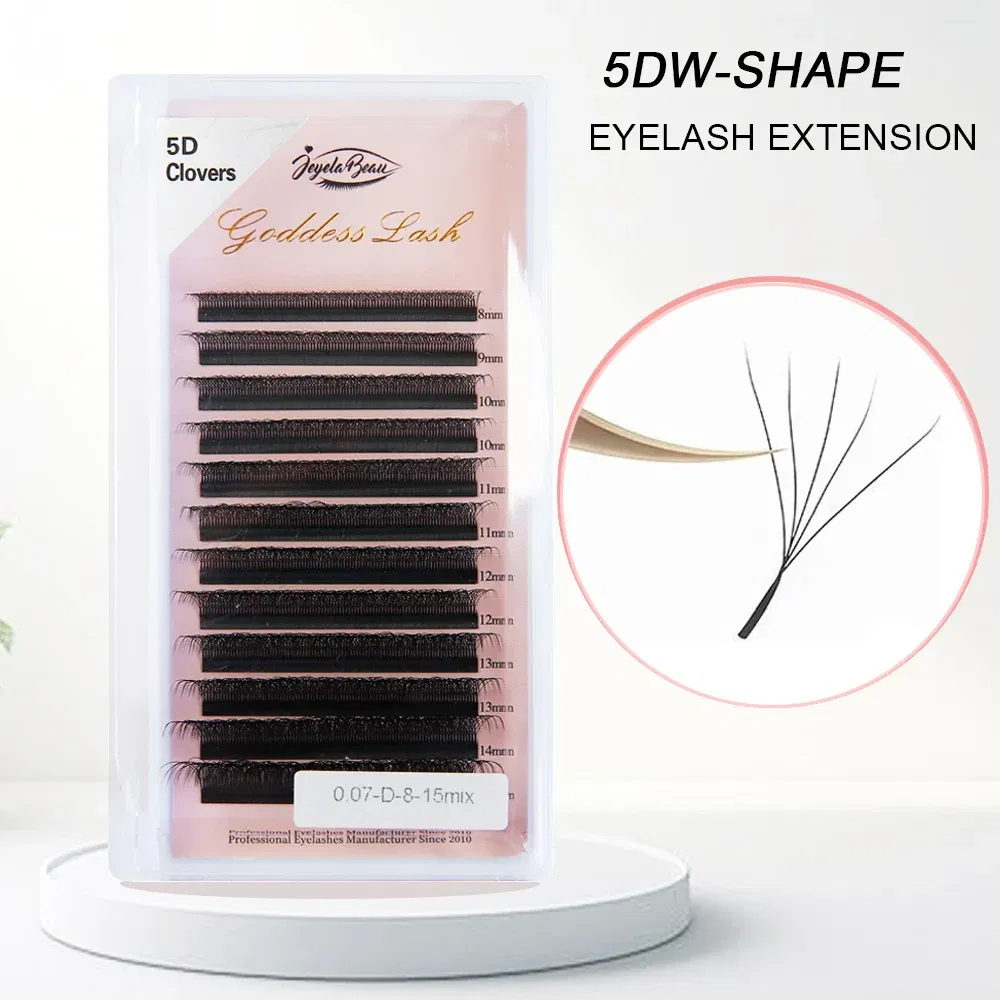 Color: LIGHT BLUE, Curl: D, Thickness: 0.07mm, Length: 8mm, Ships From: CHINA - Goddess 3D/4D/5D/6D/7D/8D W Shape lashes 4D Premade Fan Lash Extensions 0.07 C/D Curl Natural Soft High Quality Idividual Lashes