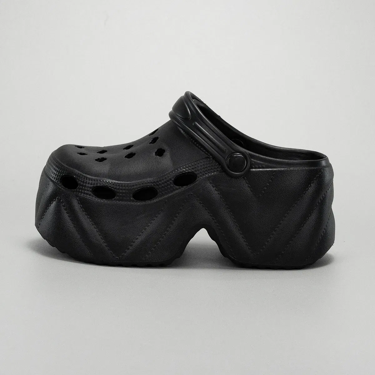Color: black, Shoe Size: 3 - New summer outside wear thick bottom 9cm height increase EVA Baotou soft bottom non-slip women's breathable slippers cave shoes