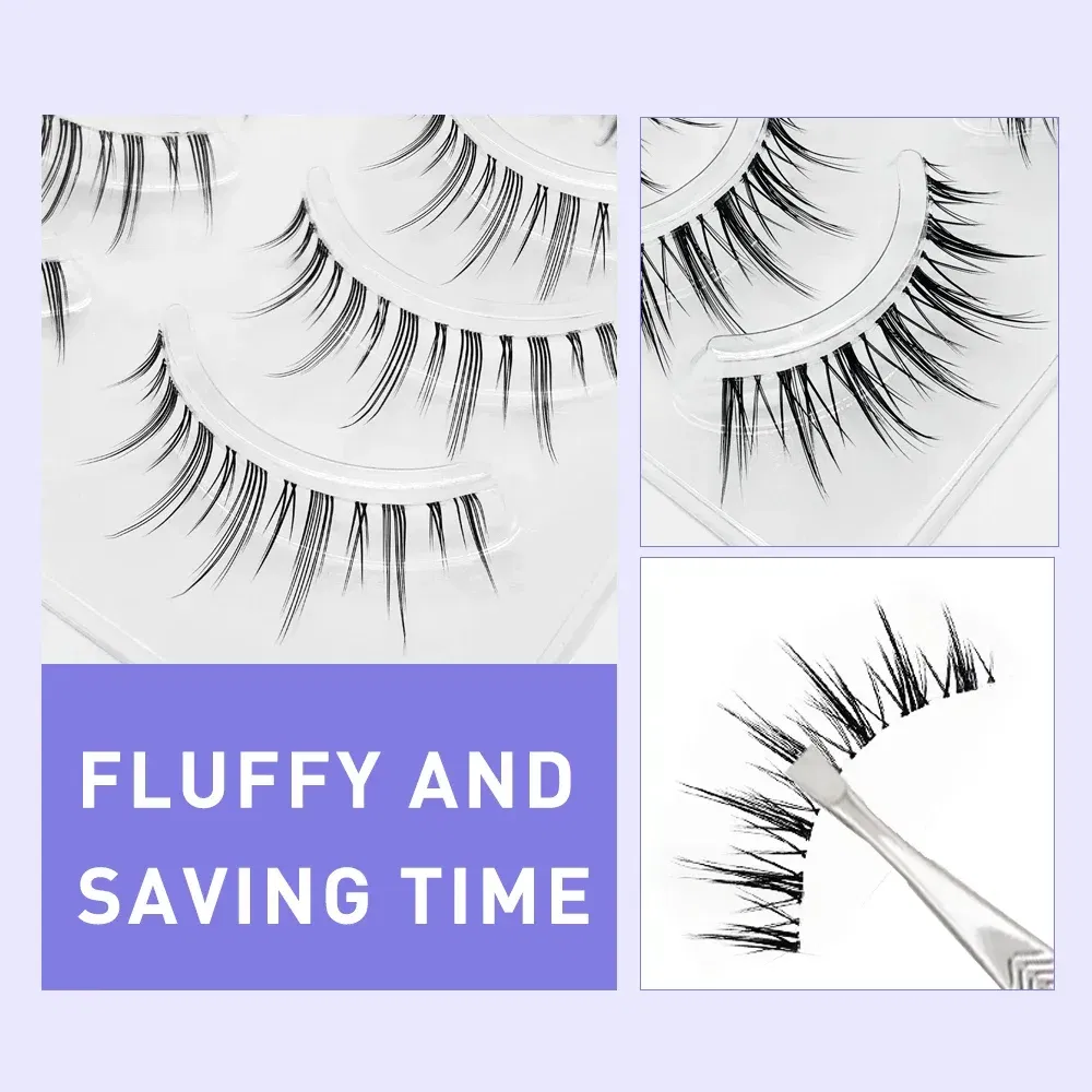 Color: DEEP BLUE, Length: MIX - 3D Lashes Premade Fan A/M Shape Spikes Cluster Eyelash Mix Extension Individual Makeup Super Natural Wispy DIY Premade Peduncle