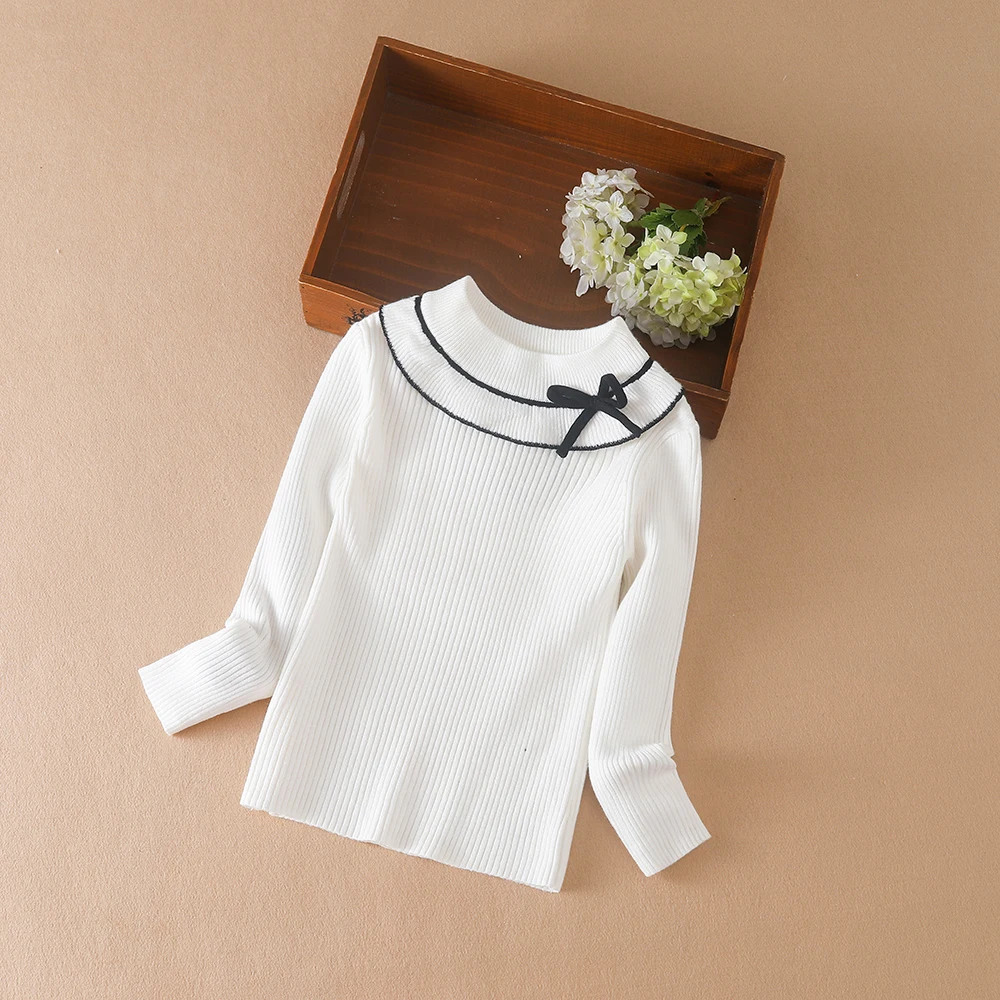 Color: black, Kid Size: 8T - Girls Sweater Pullovers Autumn Winter Baby Warm Sweaters Tops Children Knitwear Kids Clothes