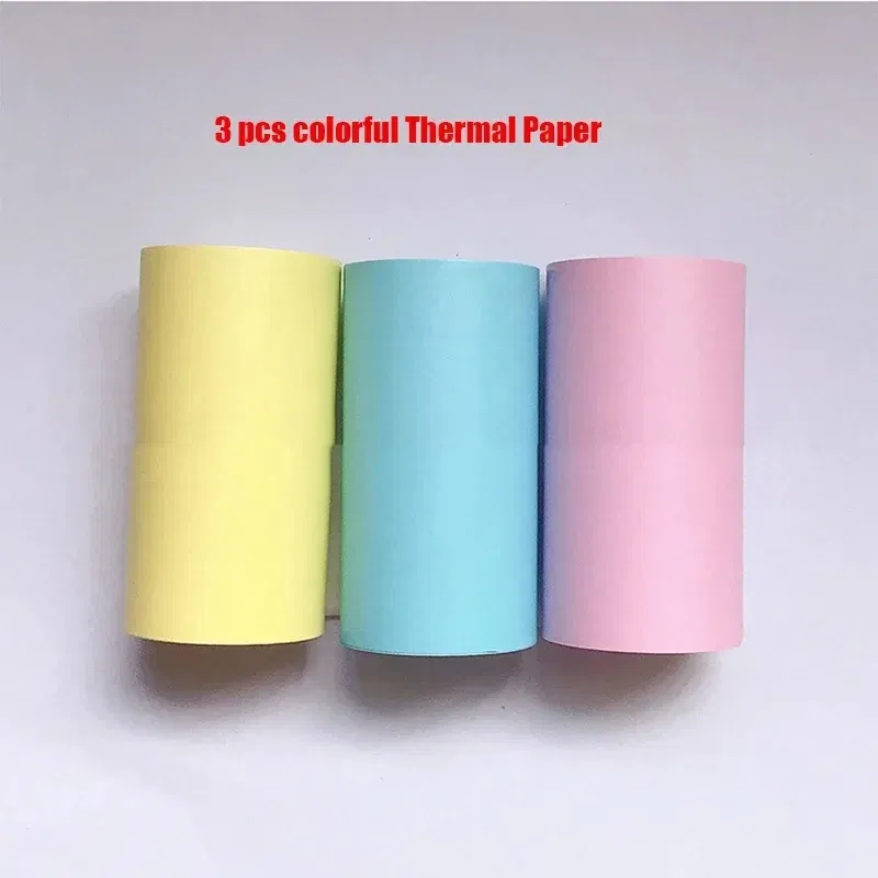 Color: Black - Printer Paper Thermal Paper 58mm Mini Photo Rolls 57*25MM White Color Gift DIY Sticker Label Receipt Bill Self-adhesive Paper
