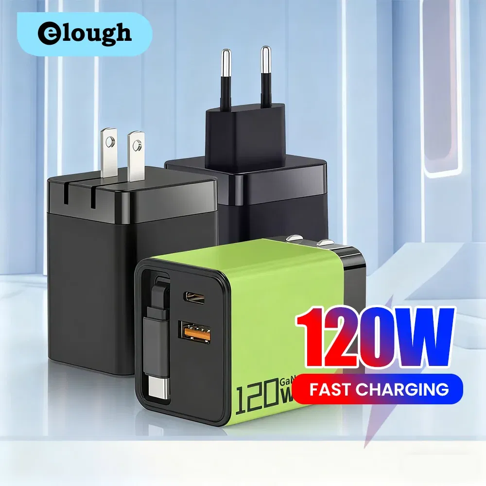Plug Type: IT - 120W Super Fast Charge Type C USB Phone Charger With Telescopic Retractable USB C Cable For Iphone 16 15 Samsung Laptop
