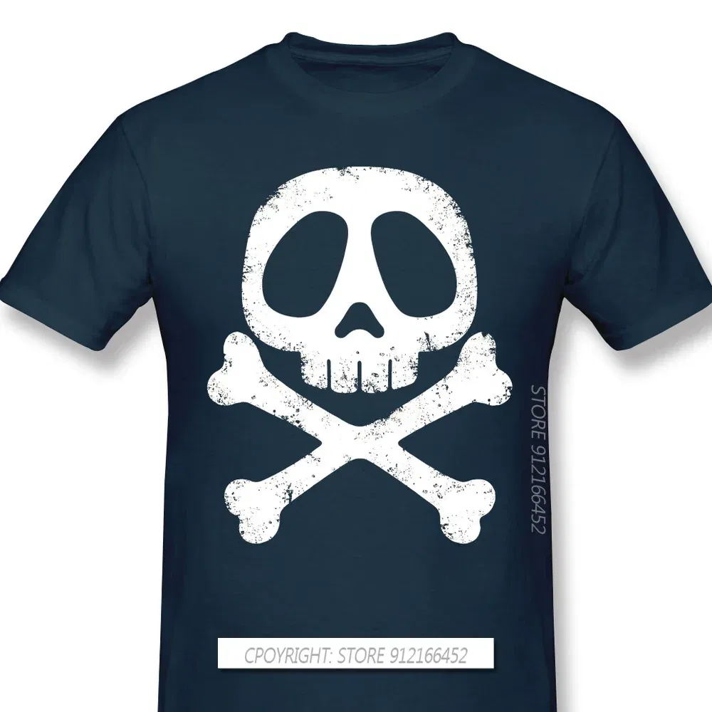 Color: Navy Blue, Size: L - Cool Black TShirt Space Pirate Captain Harlock Arcadia Kei Yuki Anime Homme T-Shirts Tee Pure Cotton Oversize Short Sleeve