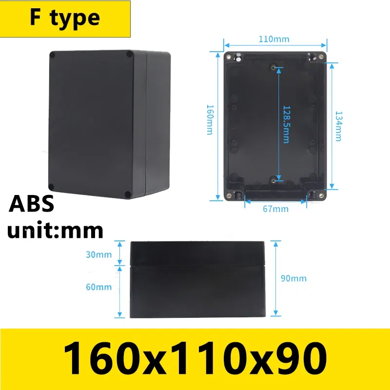 Color: green - Black Outdoor Waterproof Enclosure Plastic Box Electronic Project Instrument Case Electrical Project Box Junction Box Housing