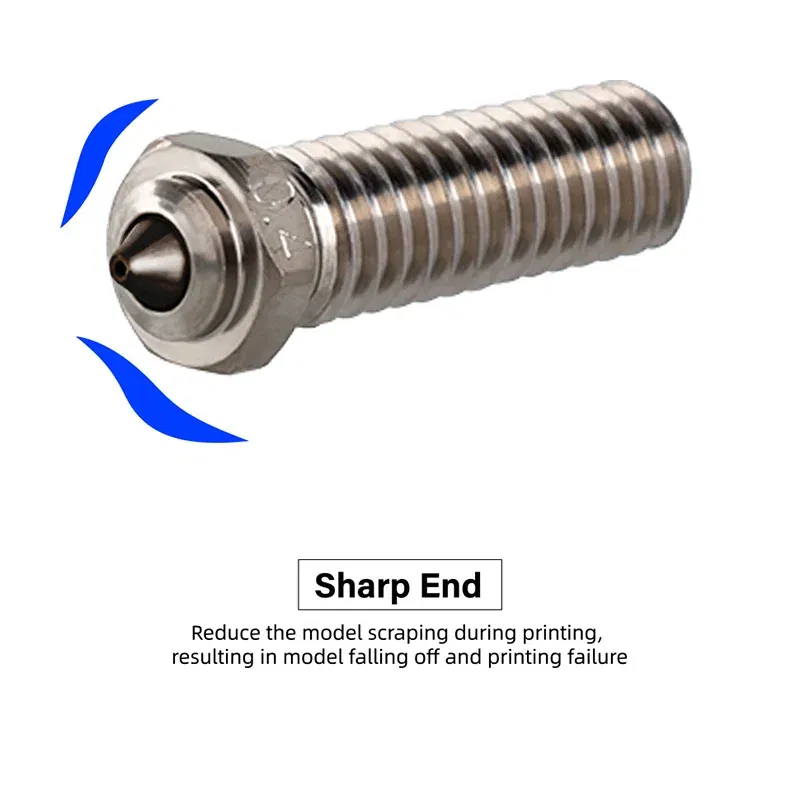 Size: 0.8mm - Mellow NF Volcano nozzle Bimetallic Copper&Hardened steel 3D printer parts DLC High Temperature Wear 3D Printer