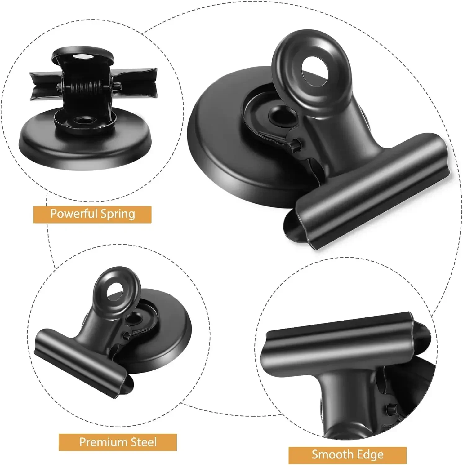 Color: Light Grey - Strong Magnets Magnetic Clips Bulldog Clips Heavy Duty Magnetic Clips Perfect for Whiteboard Magnets Photo Displays Home