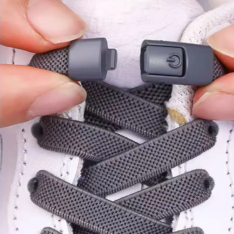 Color: Champagne - 2/4/10pairs Without Ties Elastic Laces No Tie Shoe Laces Press Lock Shoelaces Sneaker Kids Adult 8MM Widened Flat Shoelace