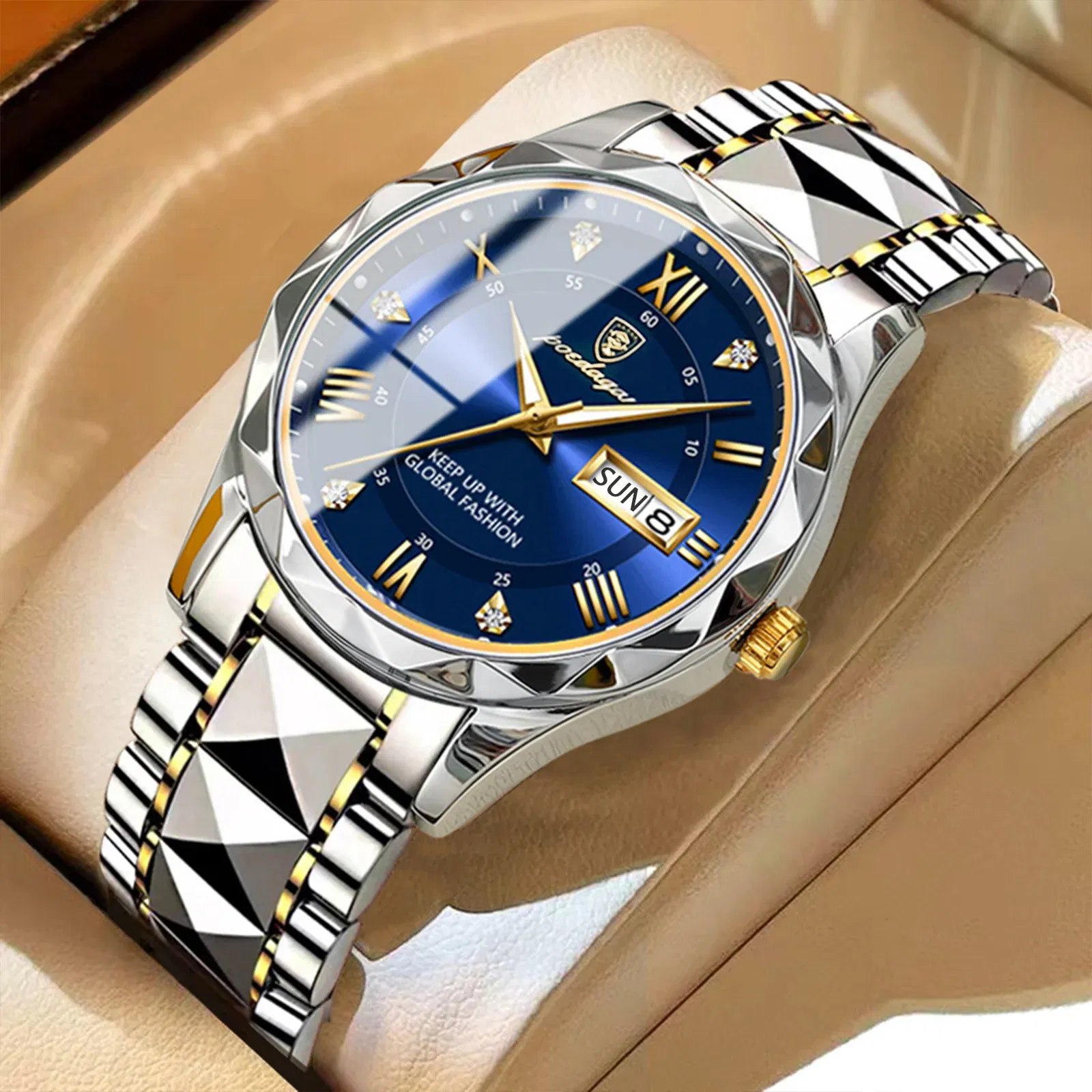 Color: Ivory - POEDAGAR Top Luxury Men Quartz Watch For Men Sports Waterproof Luminous Stainless Steel Date Week Men's Watches Male Clock reloj