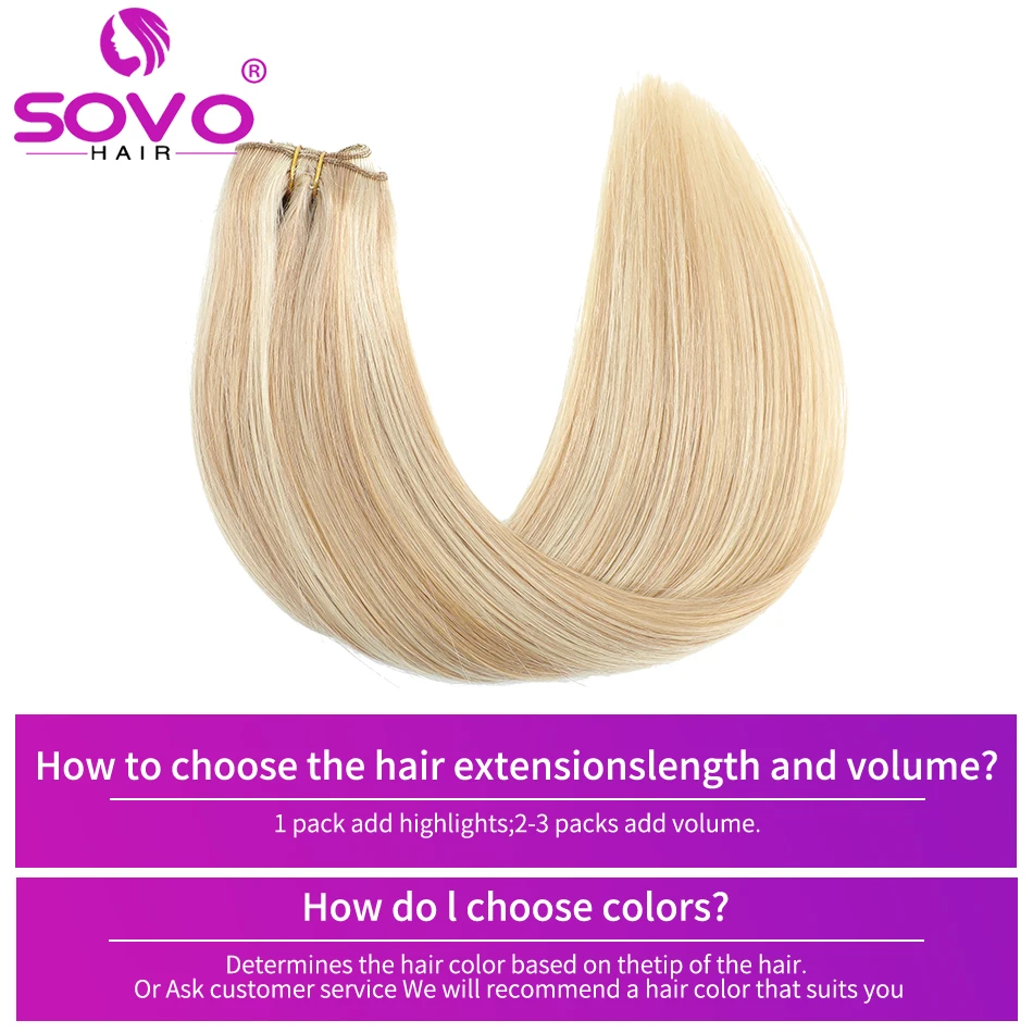 Color: #9, Length: 18 inches - SOVO Clip In Hair Extensions Human Hair 3 Pieces Bone Straight Clip Ins Hair Extension 60-90G Real Natural European Hair 12-26"