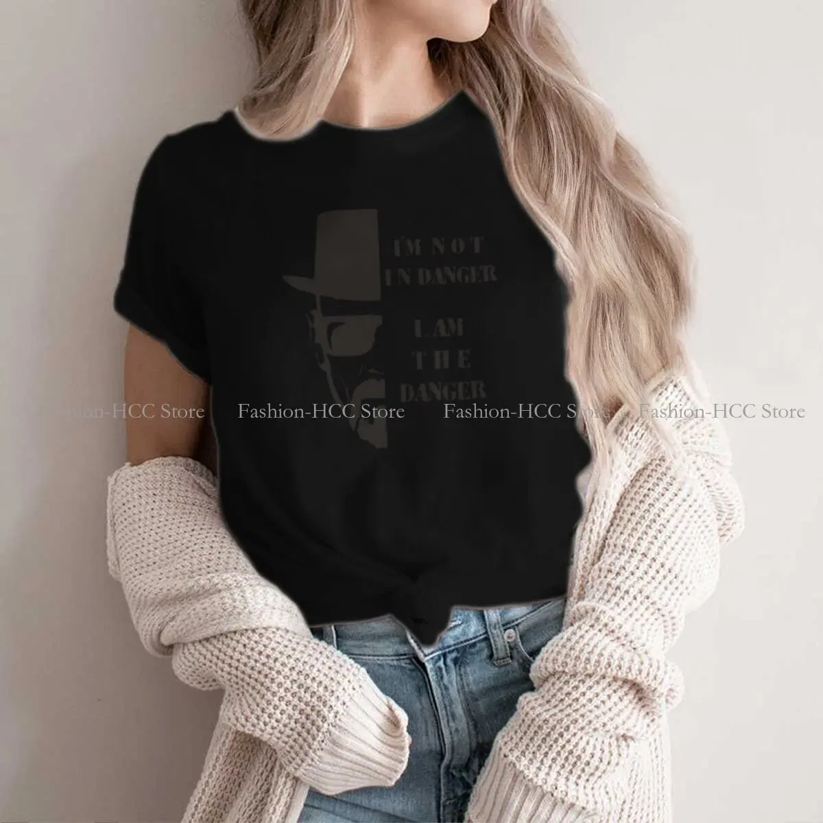 Color: black, Size: M - I Am Not In Danger I Am The Danger Hip Hop TShirt Breaking Bad Style Tops Comfortable T Shirt Female Tee