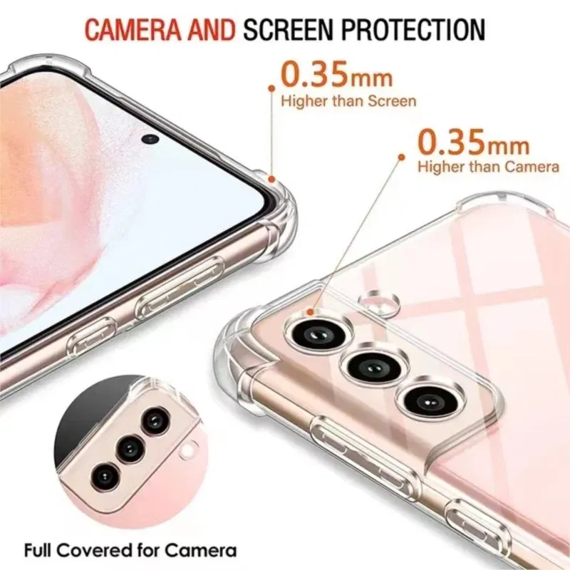 Color: Blue - Clear Shockproof Case for Samsung Galaxy A16 A36 A25 A35 A55 A15 A54 A34 A14 A24 A05S A73 A53 A33 A23 A13 4G 5G Back Cover