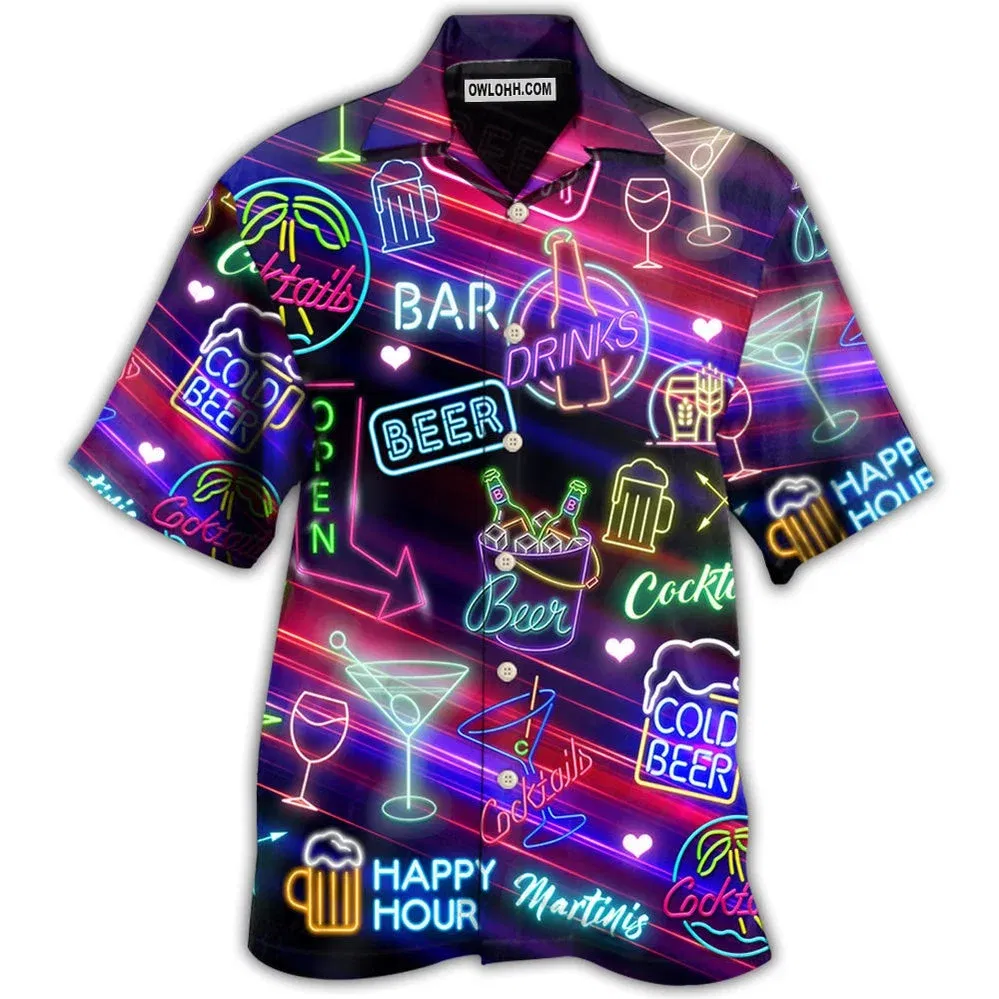 Color: black, Size: 4XL - 2023 Men's Hawaiian Shirts Party Beer Harajuku Oversized Shirt Fashion Printed Short-sleeved Beach Top Tee Men's Clothing Camisa
