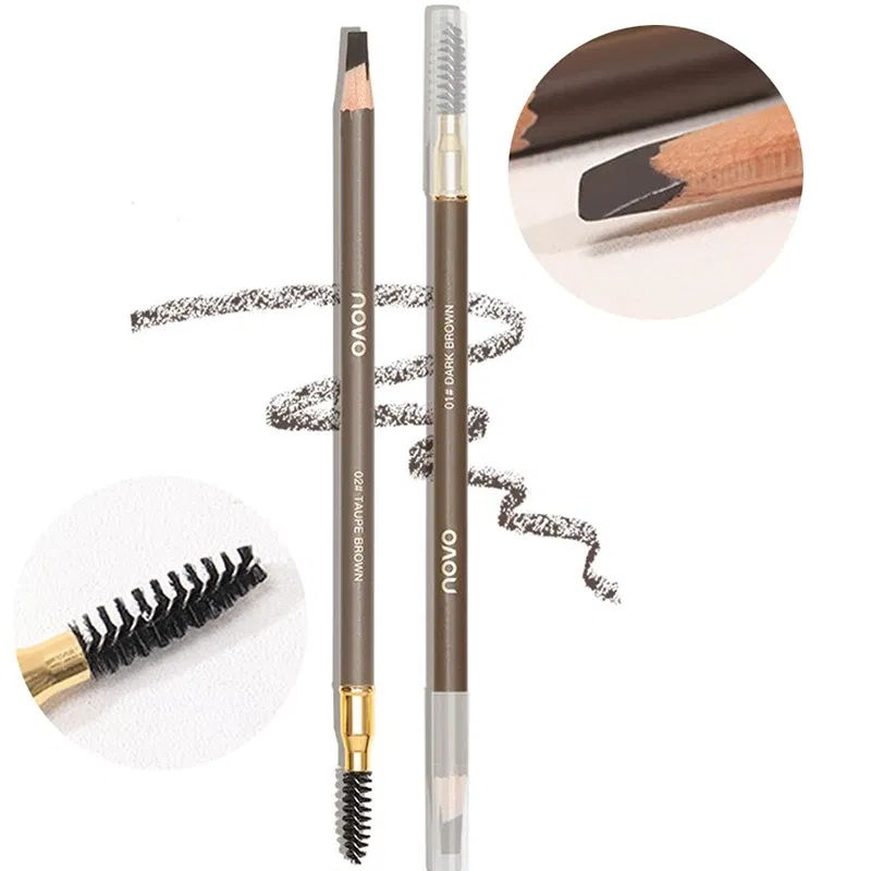 Color: light green - Waterproof Eyebrow Pen with Brush 7 Colors Natural Lasting Non-caking Eyebrow Pencil Outlining Wild Brow Korean Makeup Cosmetics