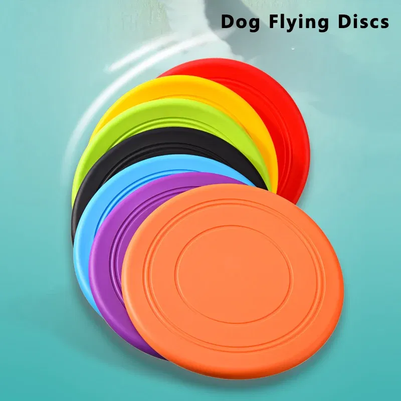 Color: Yellow - Dog Flying Discs Silicone Flying Saucer Floating Bite Resistant Dog Interactive Game Toy Pet Training Supplies