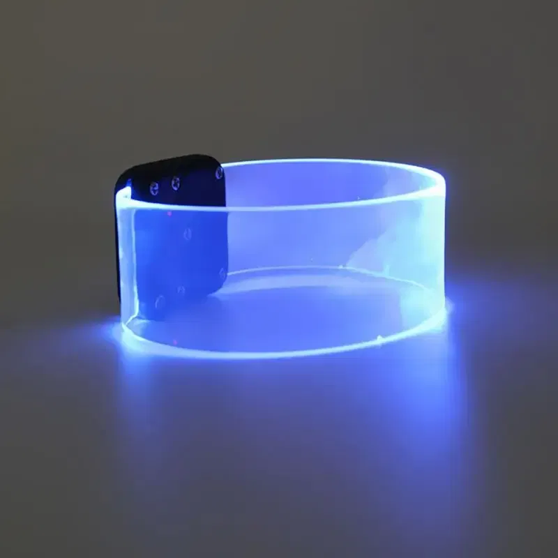 Color: MINT GREEN, Size: L, Ships From: CHINA - LED Light Bracelet Silicone Sound Controlled Led Light-emitting Bracelet Light Band Entertainment Party Wristband Halloween Belt