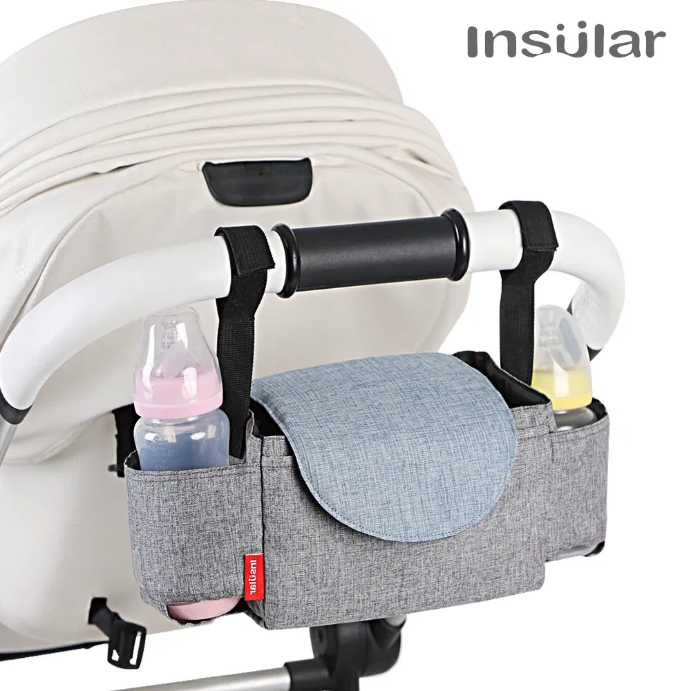Color: GRAY - Insular Diaper Bag Baby Milk Bottle Insulation Bags Mummy Storage Bag For Baby Stuff Collection Stroller Accessories Baby Care