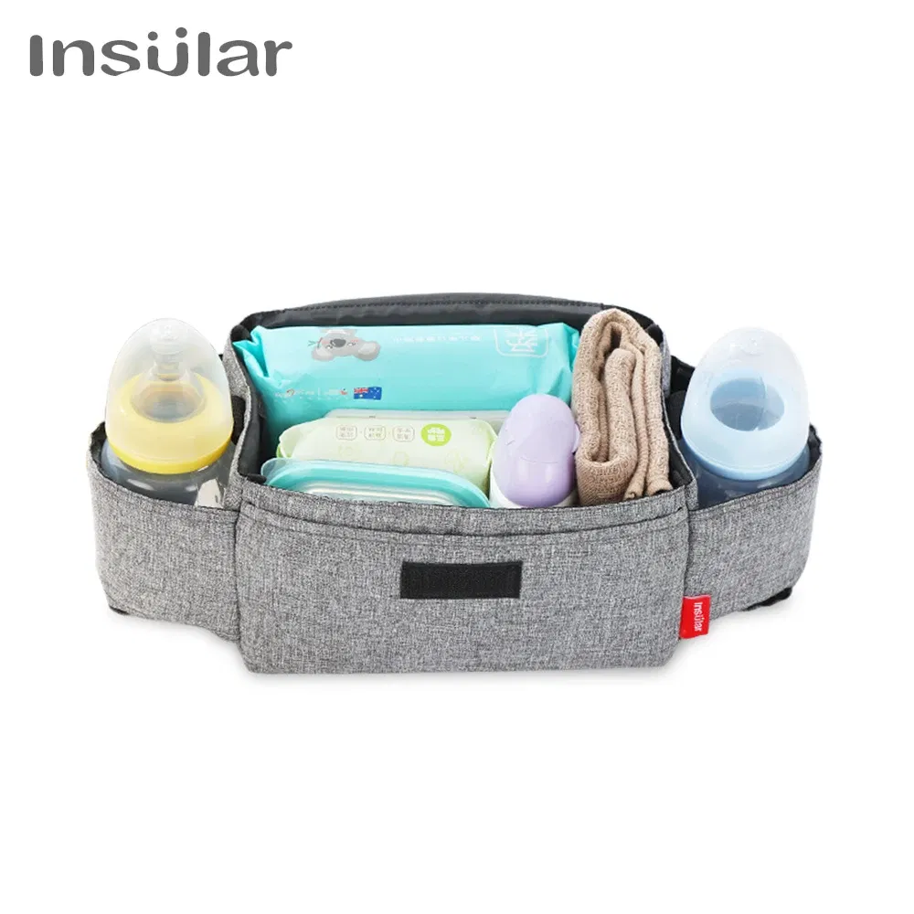 Color: GRAY - Insular Diaper Bag Baby Milk Bottle Insulation Bags Mummy Storage Bag For Baby Stuff Collection Stroller Accessories Baby Care