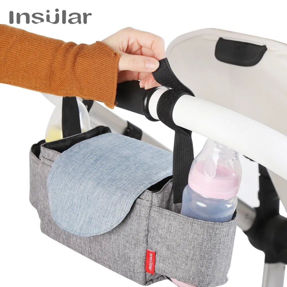 Color: GRAY - Insular Diaper Bag Baby Milk Bottle Insulation Bags Mummy Storage Bag For Baby Stuff Collection Stroller Accessories Baby Care