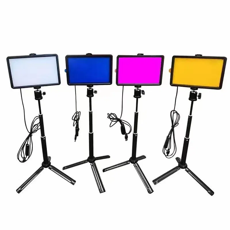 Color: Peach Blossom - 6/8 Inch Video Led Light Photography Selfie Dimmable Video Fill Light for Photo Studio Live Stream Fill Lamp No Tripod Stand
