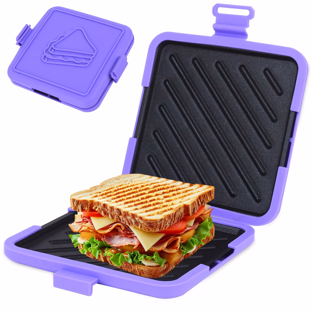 TEMMYS Microwave Toaster Sandwich Maker – Non-Stick Baking Pan for Effortless Cooking