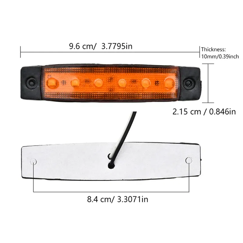 Emitting Color: DEEP BLUE - 1Pcs Truck Trailer Side Marker Indicators clearance Light Car Brake Rear Highlight Tail Light 6LED 12V/24V Warning Signal Lamp