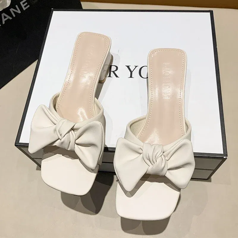 Color: Light Blue, Shoe Size: 35 - Large Size Women's Shoes 35-42 Summer Outer Wear Flat Slippers Wide Sandals Slippers Rhinestone Fashion Home Slippers
