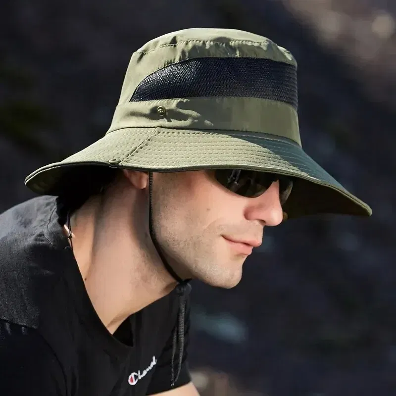 Color: Dark Grey, Size: One Size - 100% Polyester New Summer Breathable Fisherman Hat Outdoor Mountaineering Hat Big Eaf Sunshade Hat Benni Hat
