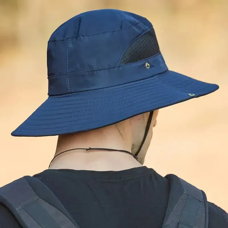 Color: Dark Grey, Size: One Size - 100% Polyester New Summer Breathable Fisherman Hat Outdoor Mountaineering Hat Big Eaf Sunshade Hat Benni Hat