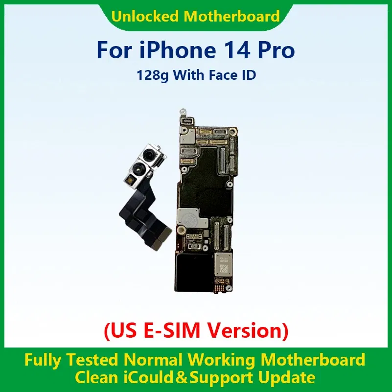 Color: black, Ships From: CHINA - Top 100%Working Fully Tested Mainboard For iPhone 14 Pro Max Unlocked Motherboard With Face ID Cleaned iCloud US E-SIM Version