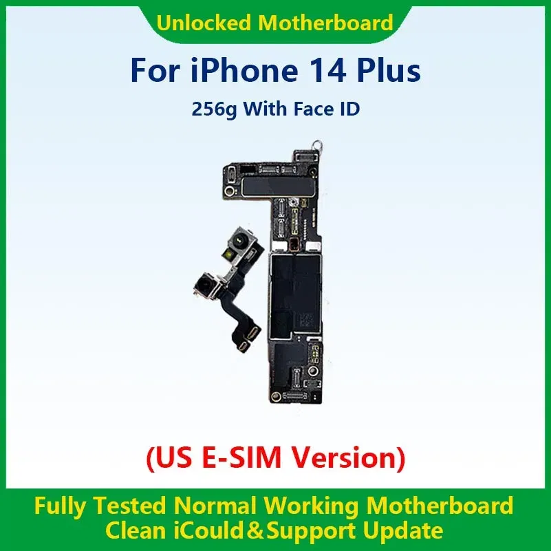 Color: black, Ships From: CHINA - Top 100%Working Fully Tested Mainboard For iPhone 14 Pro Max Unlocked Motherboard With Face ID Cleaned iCloud US E-SIM Version