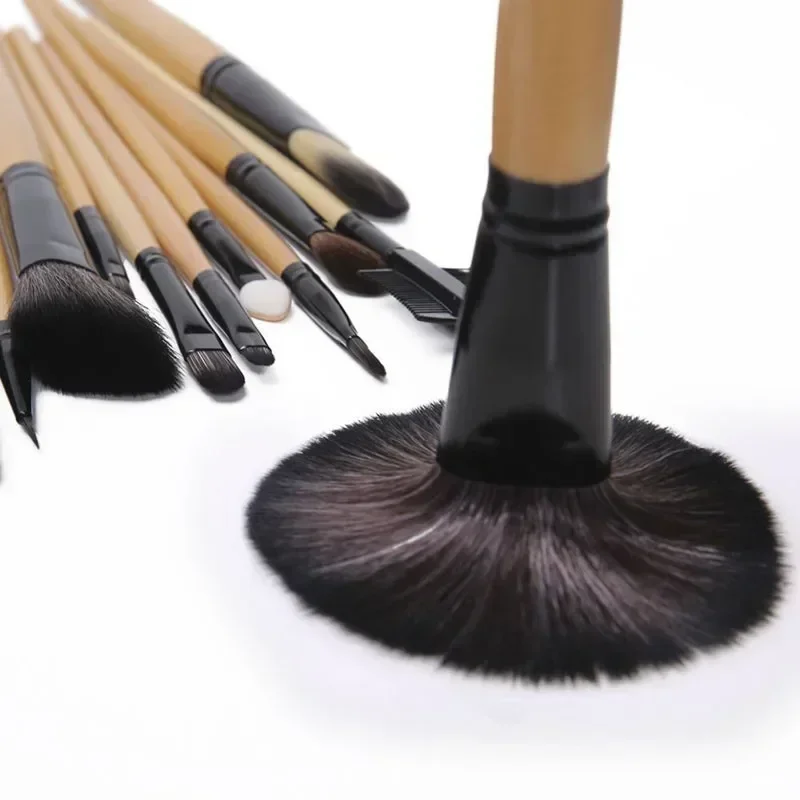 Handle Color: black - Gift Bag Of  24 pcs Makeup Brush Sets Professional Cosmetics Brushes Eyebrow Powder Foundation Shadows Pinceaux Make Up Tools