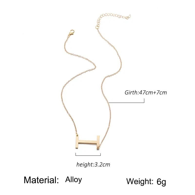 Metal Color: Titanium Plated - Fashion Metal Necklace Golden Letter Bohemia Simple DIY Romantic Retro Woman's Necklace For Winter Jewelry Gift Free Shipping