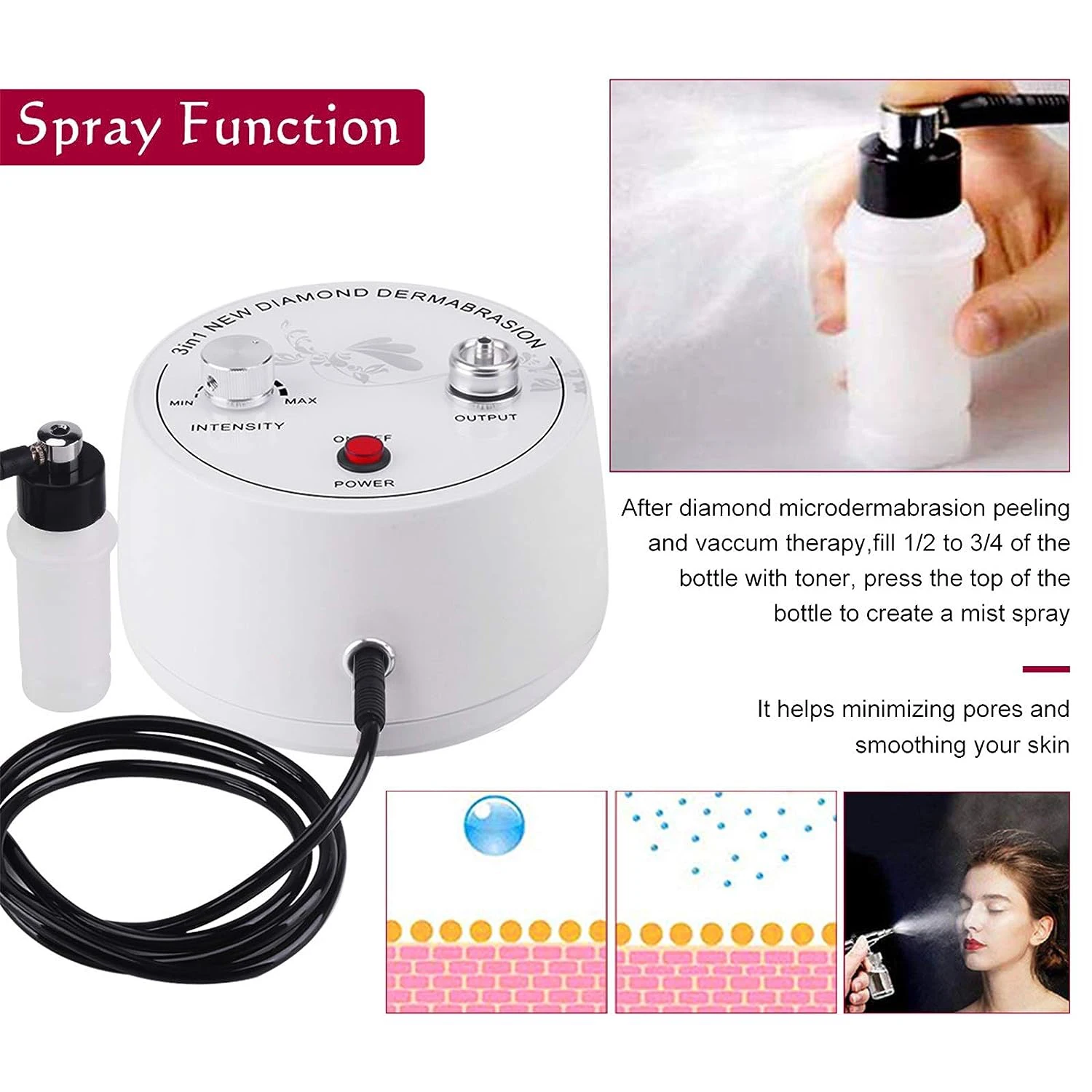 Color: Gold, Ships From: CHINA - Professional Diamond Microdermabrasion Machine For Facial Peeling Skin Care Blackhead Removel Water Spray Exfoliation Machine