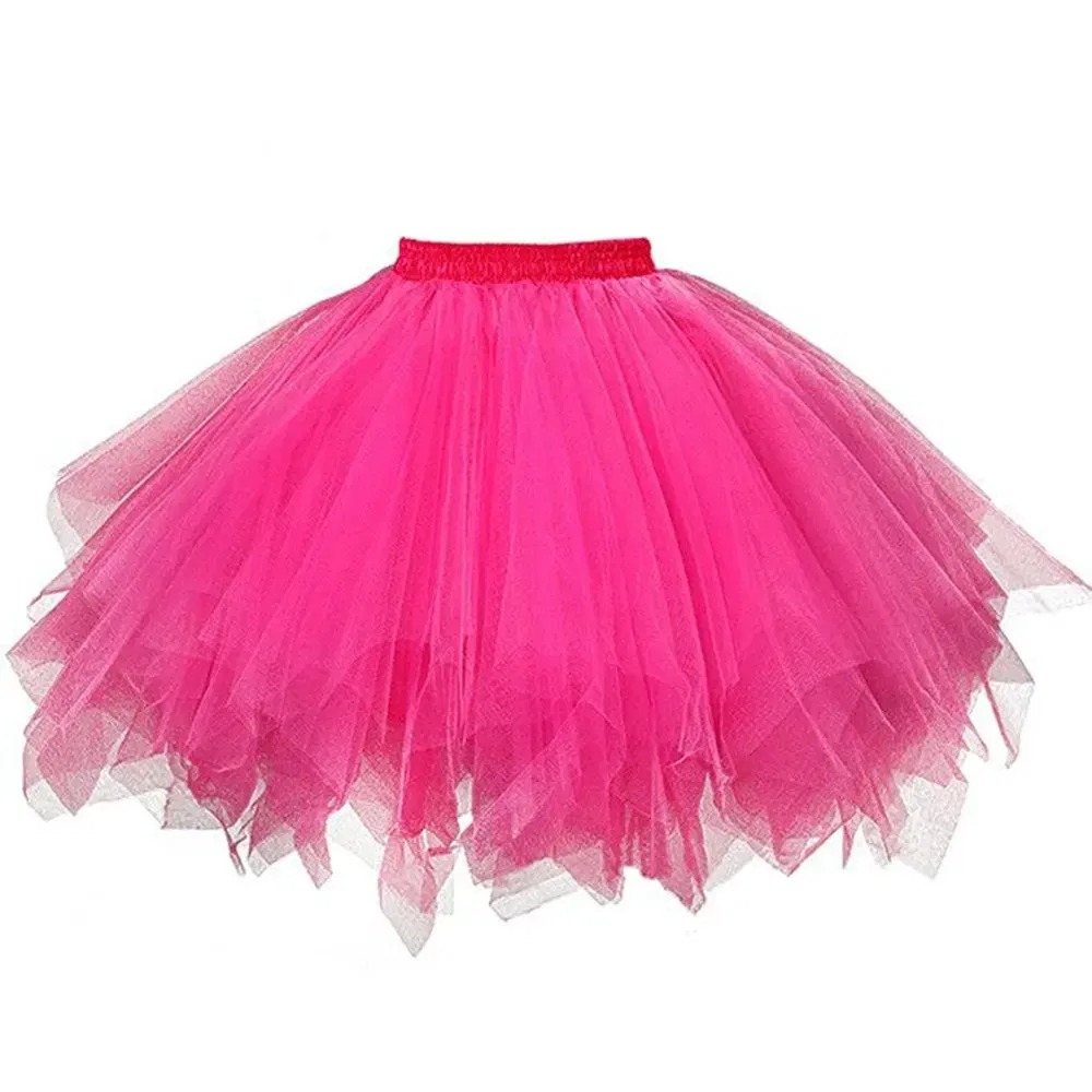 Color: Rose Red, Size: S - Fashion New Women's Tutu Skirt Rockabilly Petticoat for Carnival Costumes Tutu Underskirt Adul tDance Skirt Ballet Skirt Cosplay