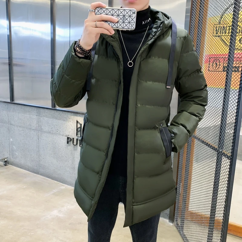 Color: GRAY, Size: XXXL - 7xl Plus Size Padded Parkas Men Thick Warm Coats Solid Warm Cotton Long Coats Windbreaker Winter Outerwear 6xl Thermal Jacket