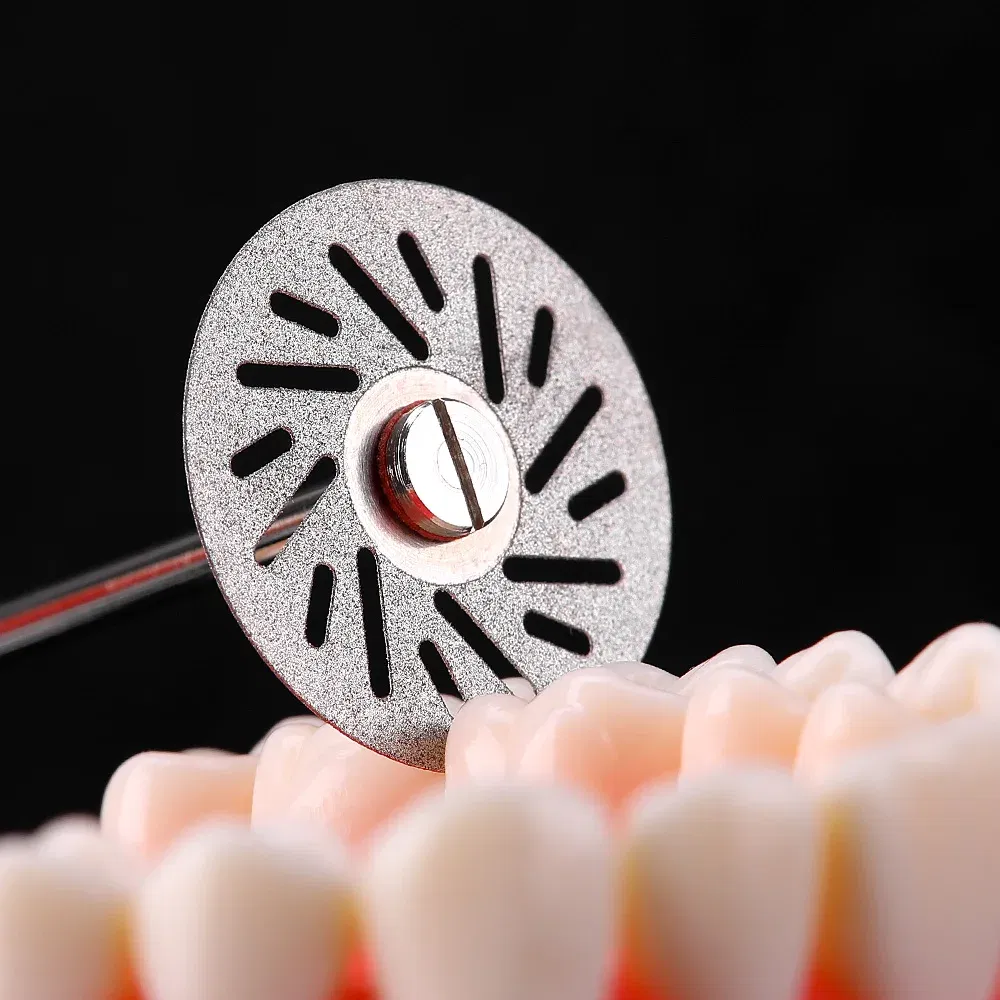 Color: Brown - 5 Pcs Dental Lab 0.20mm Ultra-thin Diamond Cutting Disc Double Sided Disk For Separating Polishing Ceramic Crown Plaster