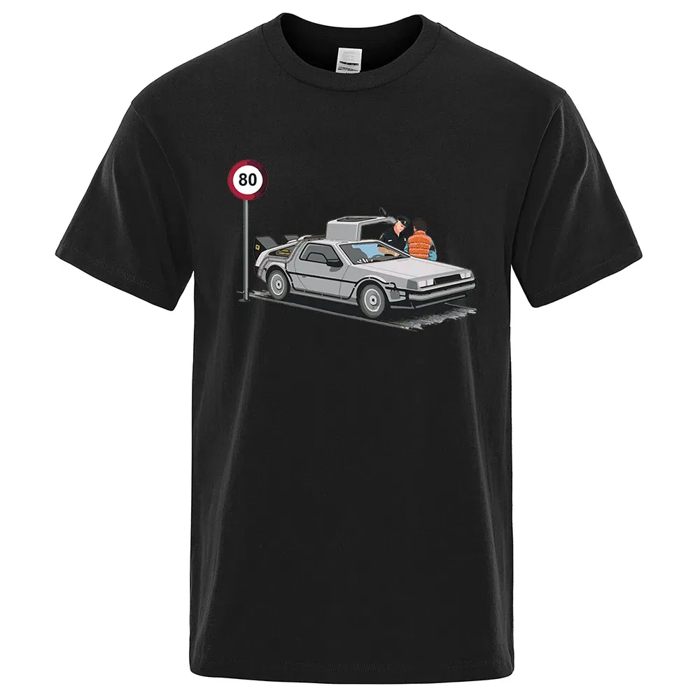 Color: GRAY, Size: XXL - I Was Caught Speeding Funny Printed T-Shirts Men Fashion Casual Short Sleeves Loose Oversized T Shirt Breathable Cotton Tees