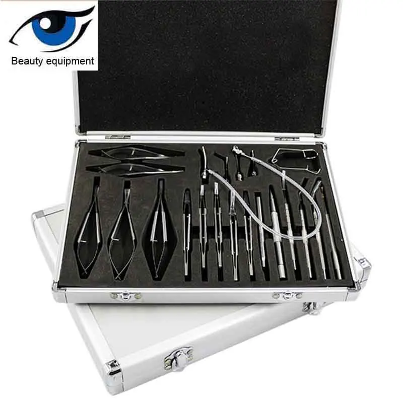 Color: Brushed Brass - Ophthalmic microsurgical instrument set 21 sets stainless steel titanium alloy microsurgical instrument set