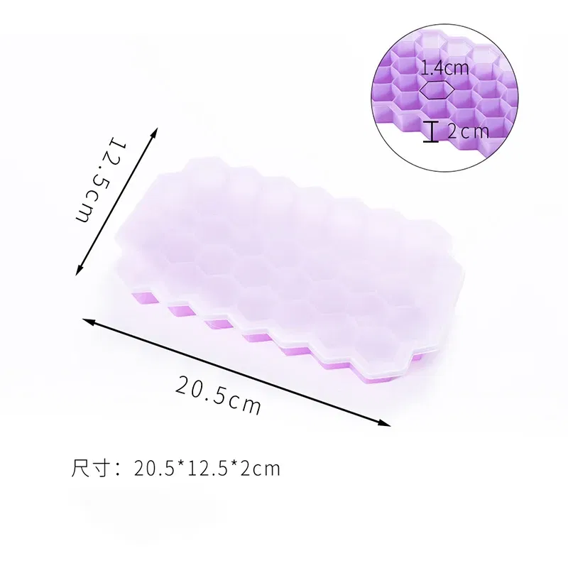 Color: GRAY, Size: M - 4/2/1PCS Silicone Ice Cube Mold 148 Cube Large-capacity Ice Trays Food Grade Ice Maker BPA Free Reusable Ice Maker with Lids