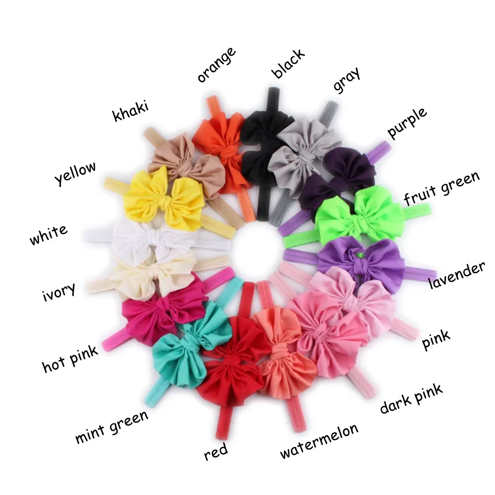 Color: army green - Baby girls hair bow flower Headband  Kids Girls Bowknot Elastic Hair Band Headwear Newborn Head Band children hair Accessories