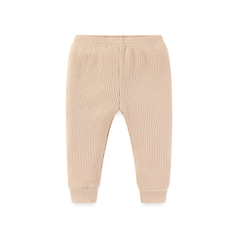 Color: Beige, Kid Size: 3M - Kiddiezoom 1 Pcs/Lot Fashion Unisex Solid Baby Boy Girl Pants 0-24Months Cotton Ribbed Soft Newborn Leggings