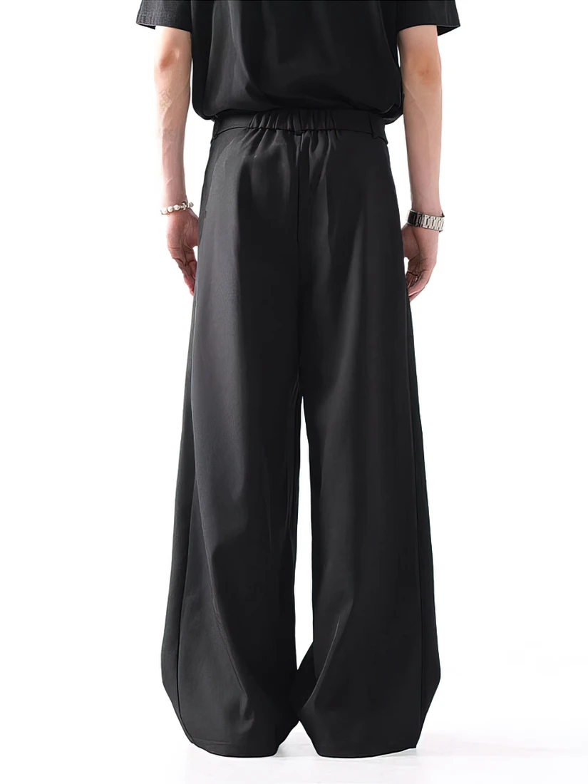 Color: black, Size: XXXL - Black Baggy Pants Men Casual Wide leg Work wear Straight Trousers Male Luxury Drape Loose Cool Cargo Pants