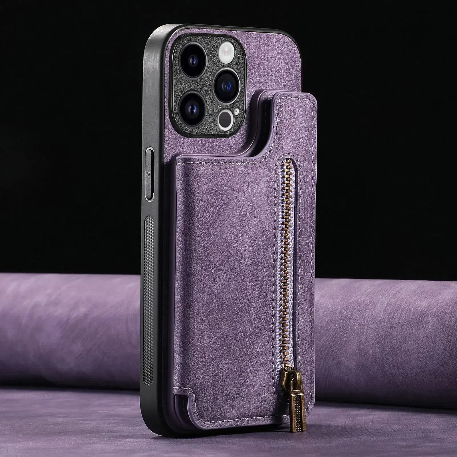 Color: SKY BLUE, Material: Artificial Leather - Leather Zipper Wallet with Card Holder Phone Case for IPhone 15 14 11 Pro Max 13 12 Mini X XR XS Max 8 7 Plus Shockproof Cover