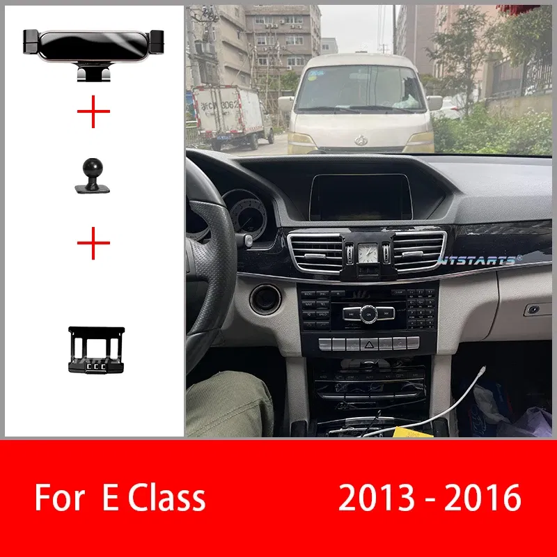 Color Name: Gold - Car Phone Holder Mobile Mount Stand For Mercedes Benz W212 W213 E Class 2010-2022 Adjustable GPS Special Navigation Bracket