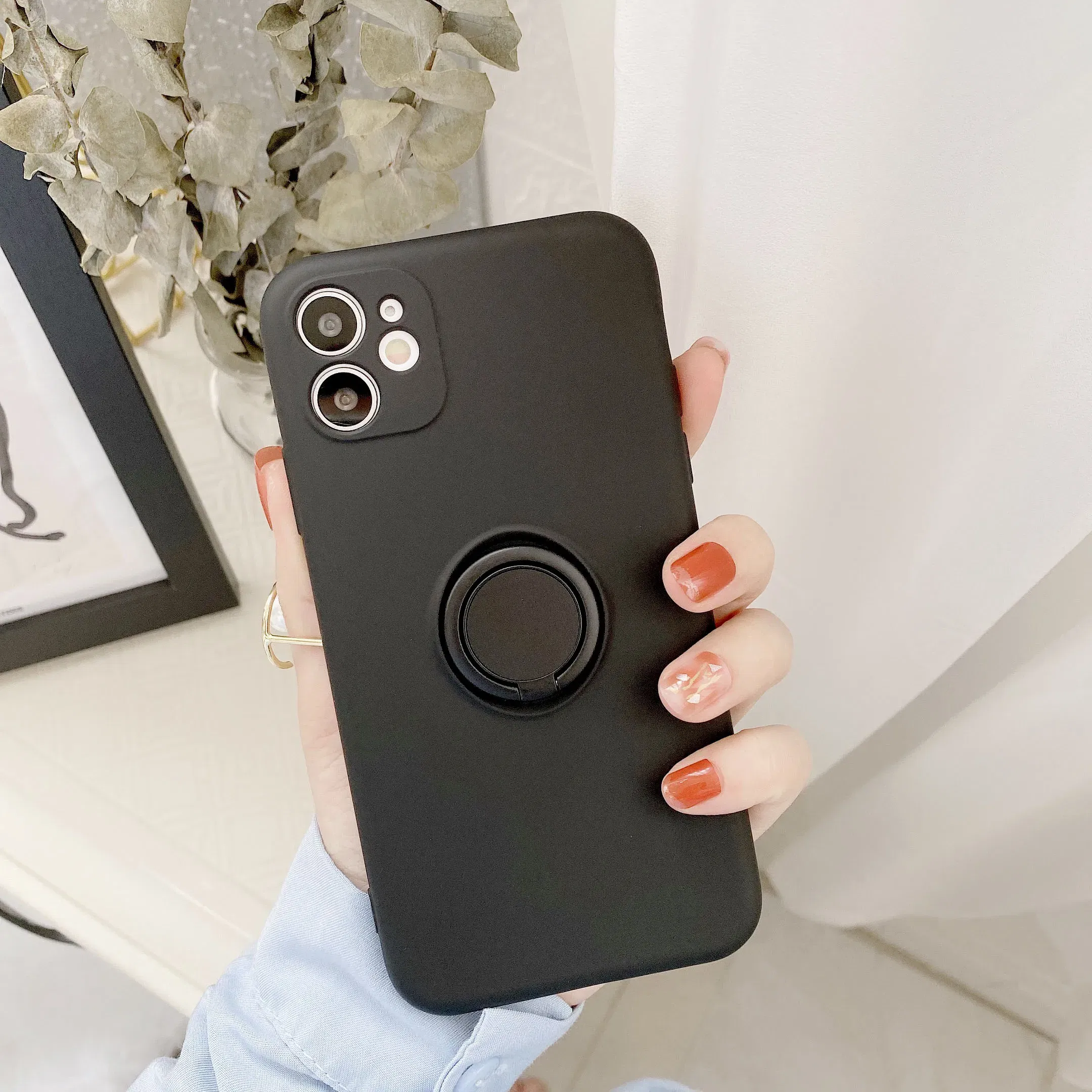 Color: black, Ships From: CHINA, Material: PE - With Ring Holder Phone Case For Samsung Galaxy S25 Ultra S24 S23 S22 S21 Plus A13 A52 A53 A54 TPU Soft Back Cover