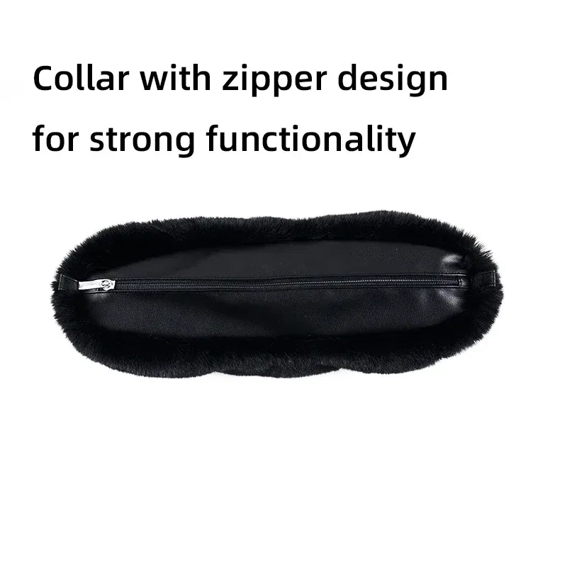 Color: Bronze - New  Autumn winter obag  Faux Rex Rabbit fur zipper up furry Trim  Inner pocket for Classic Mini O bag Accesorios