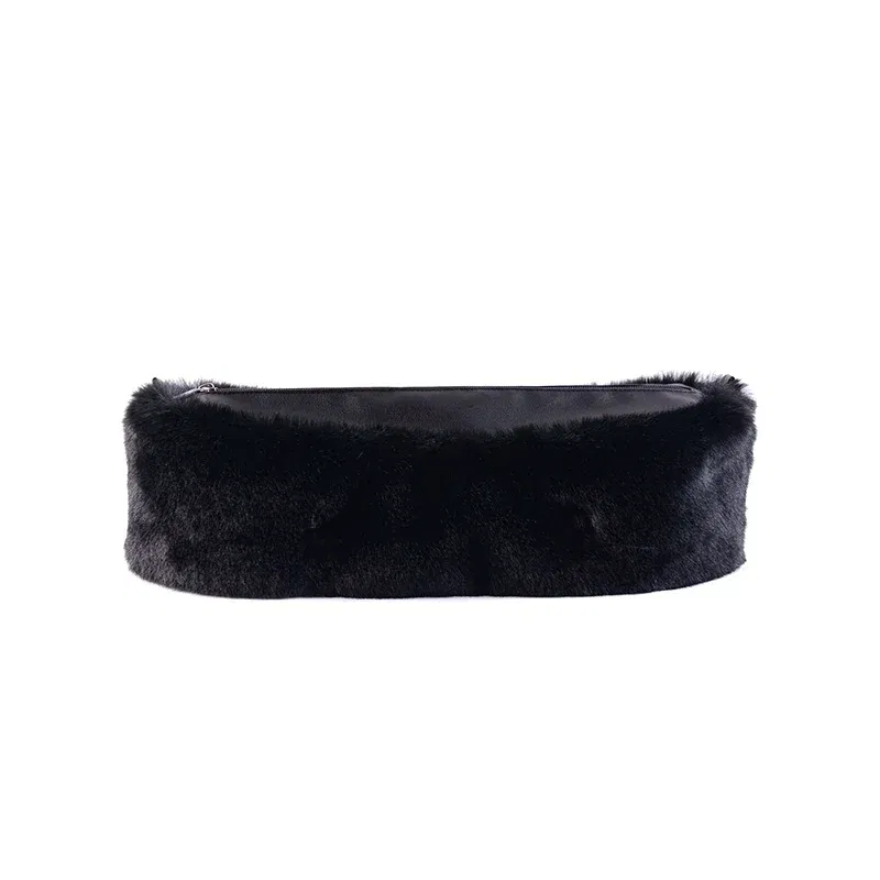 Color: Bronze - New  Autumn winter obag  Faux Rex Rabbit fur zipper up furry Trim  Inner pocket for Classic Mini O bag Accesorios