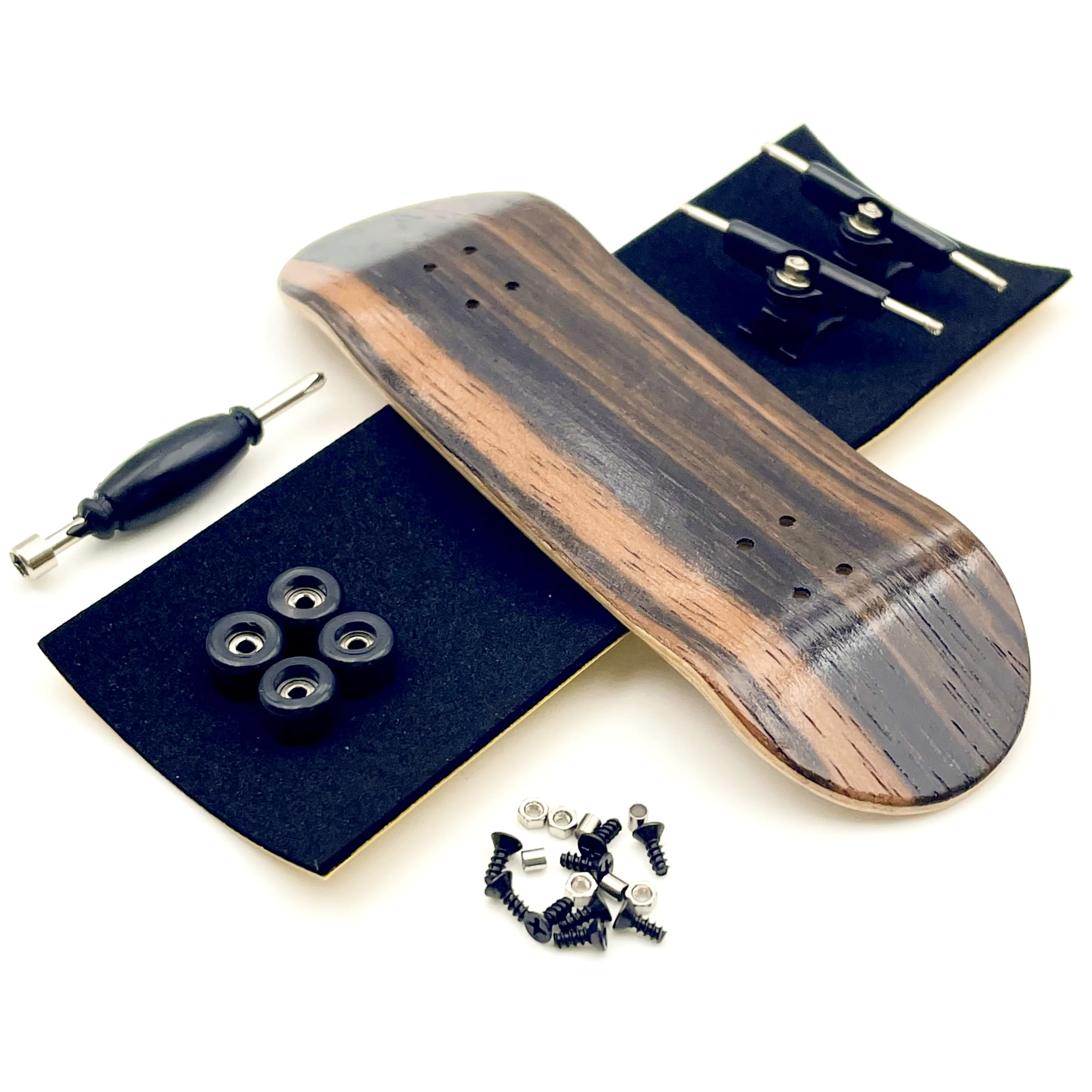 Color: PURPLE - 32mm Fingerboard Set with Maple Wooden Deck Metal Trucks Bearing Wheels
