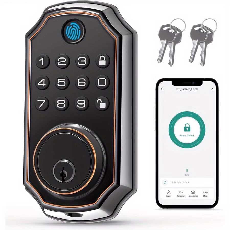 YFK® Smart Keyless Entry Door Lock – Fingerprint Lock with App Remote Control